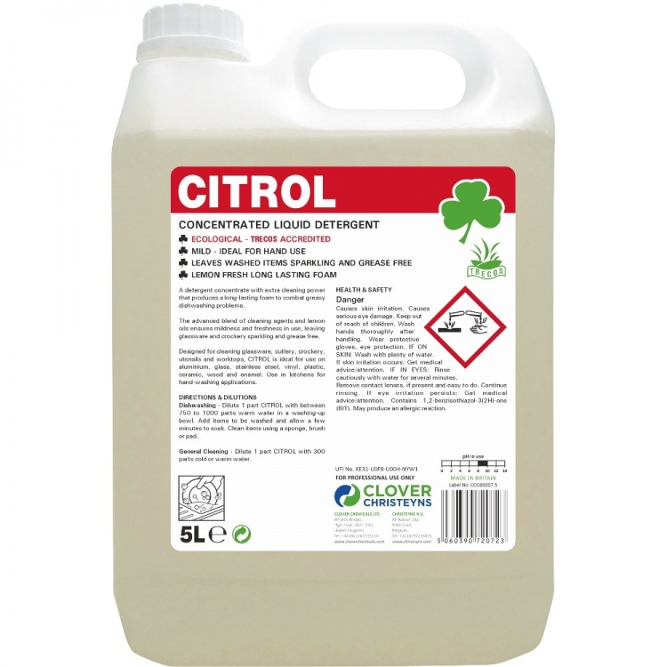 Clover Chemicals Citrol Lemon Washing Up Liquid (401)